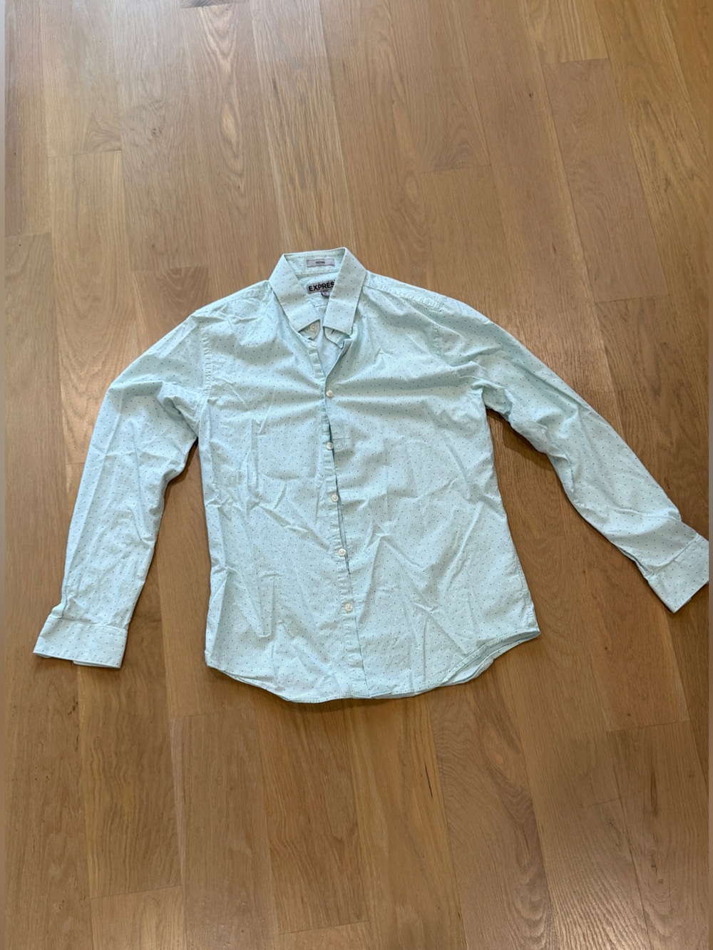 Express Mint Green Long-Sleeve Button-Down Shirt